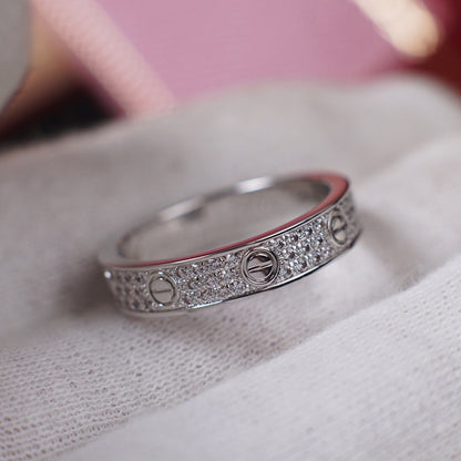 [LUCKY LOVE]LOVE RING 4.0MM DIAMOND PAVED