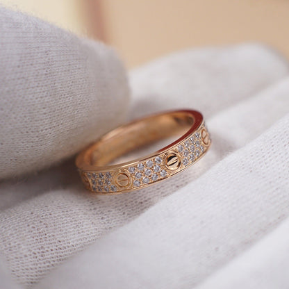 [LUCKY LOVE]LOVE RING 4.0MM DIAMOND PAVED