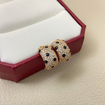 [LUCKY LOVE]PANTHERE MINI FULL DIAMOND EARRINGS