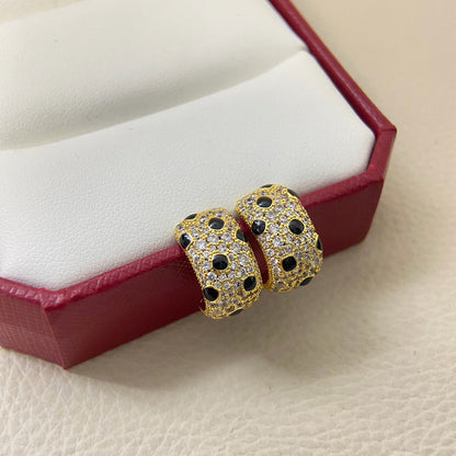 [LUCKY LOVE]PANTHERE MINI FULL DIAMOND EARRINGS
