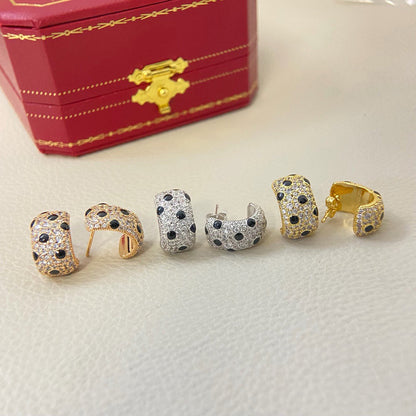 [LUCKY LOVE]PANTHERE MINI FULL DIAMOND EARRINGS