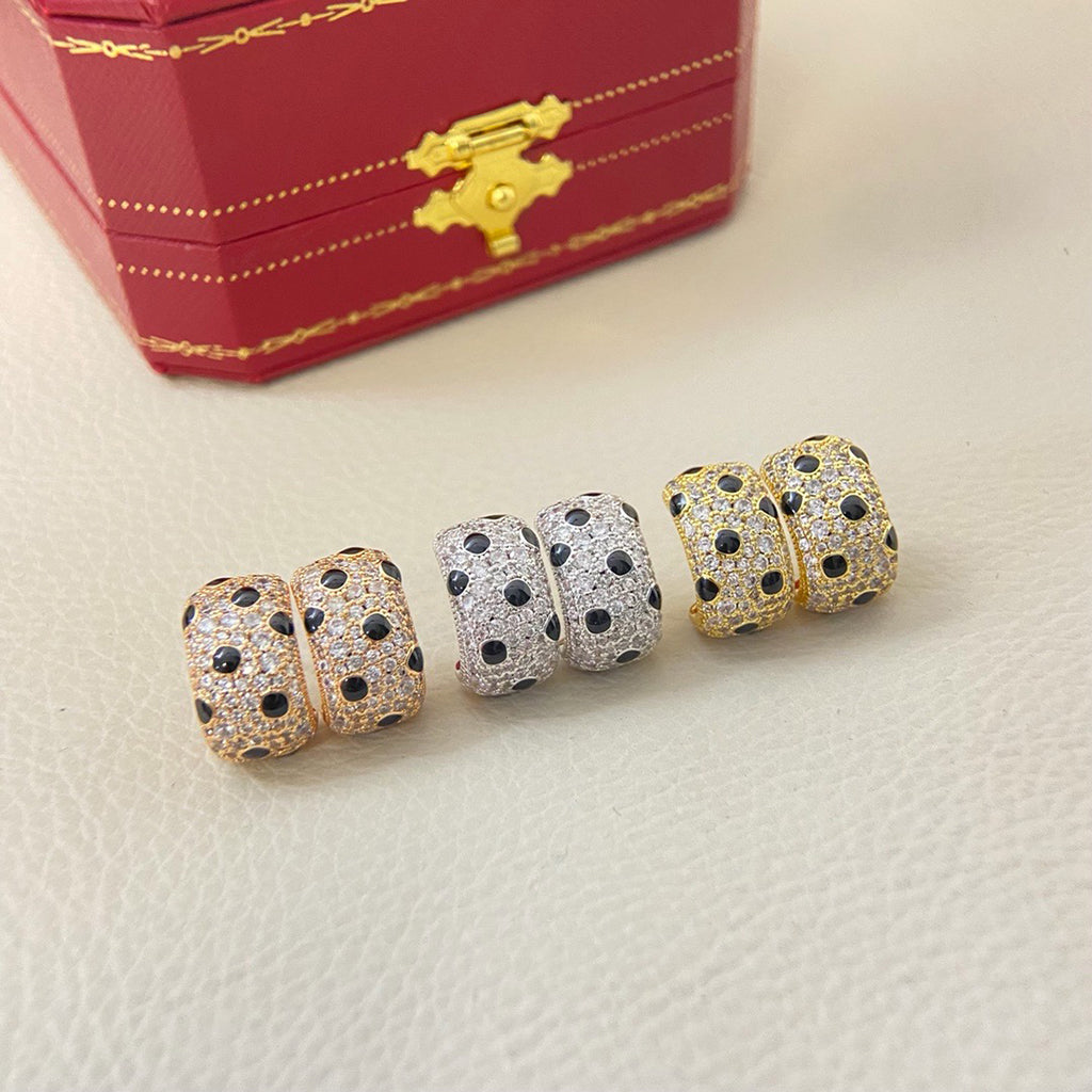 [LUCKY LOVE]PANTHERE MINI FULL DIAMOND EARRINGS