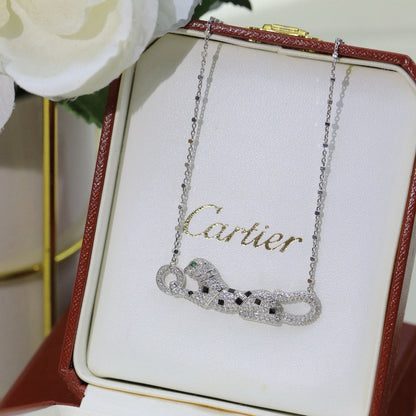 [LUCKY LOVE]PANTHERE PAVED DIAMOND NECKLACE