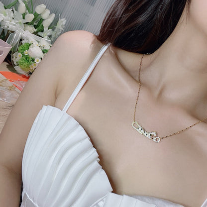 [LUCKY LOVE]PANTHERE PAVED DIAMOND NECKLACE