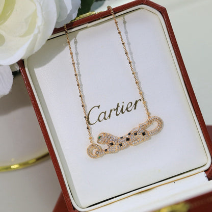 [LUCKY LOVE]PANTHERE PAVED DIAMOND NECKLACE