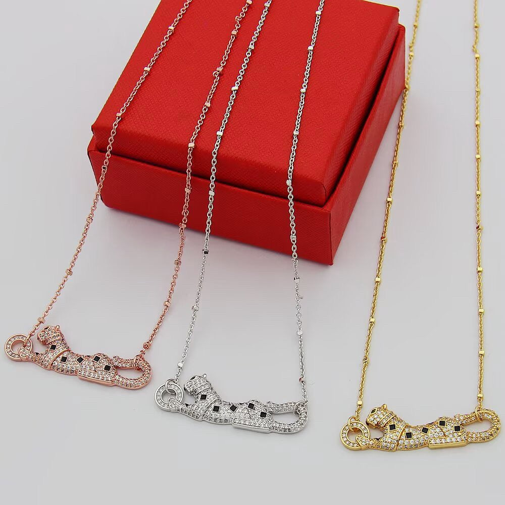 [LUCKY LOVE]PANTHERE PAVED DIAMOND NECKLACE