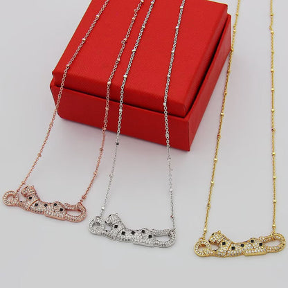 [LUCKY LOVE]PANTHERE PAVED DIAMOND NECKLACE