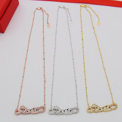 [LUCKY LOVE]PANTHERE PAVED DIAMOND NECKLACE