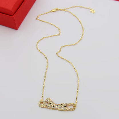 [LUCKY LOVE]PANTHERE PAVED DIAMOND NECKLACE