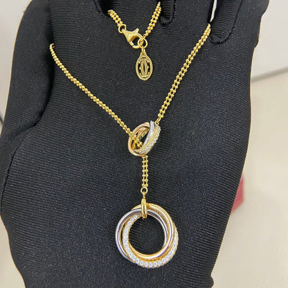 [LUCKY LOVE]TRINITY DIAMONDS NECKLACE