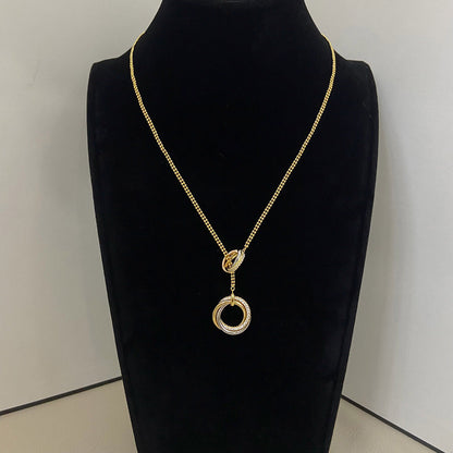 [LUCKY LOVE]TRINITY DIAMONDS NECKLACE