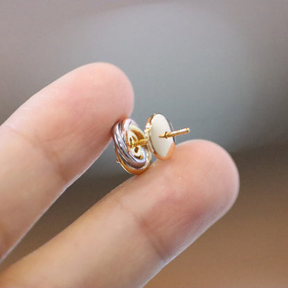 [LUCKY LOVE]TRINITY STUD DIAMOND EARRINGS