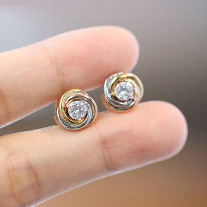 [LUCKY LOVE]TRINITY STUD DIAMOND EARRINGS