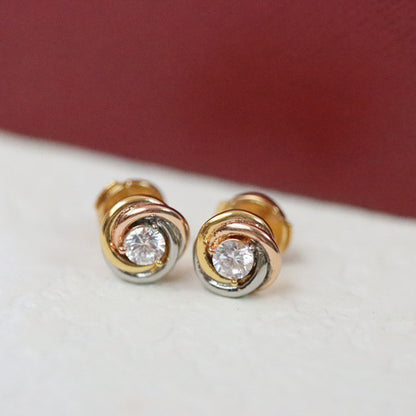 [LUCKY LOVE]TRINITY STUD DIAMOND EARRINGS