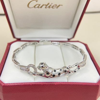 [LUCKY LOVE]PANTHERE HALF DIAMOND ON CHAIN BRACELET