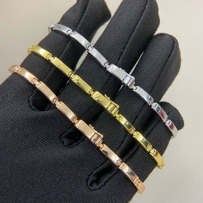 [LUCKY LOVE]PANTHERE HALF DIAMOND ON CHAIN BRACELET