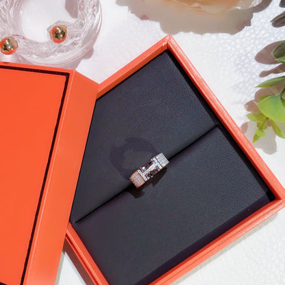 [LUCKY LOVE]H RING FULL DIAMOND