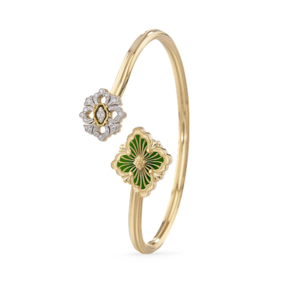 [LUCKY LOVE]OPERA TULLE  GOLD BRACELET WITH ENAMEL BACKGROUND