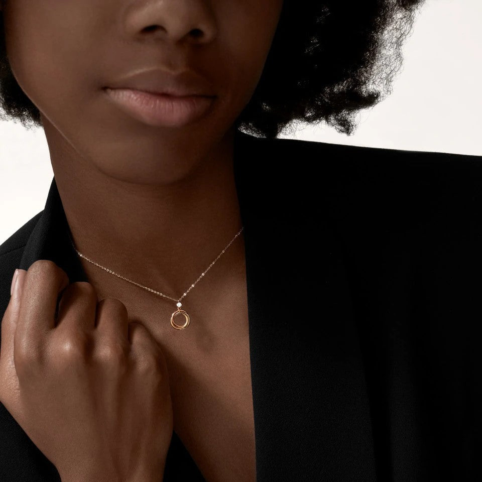 [LUCKY LOVE]TRINITY  NECKLACE 1 DIAMOND