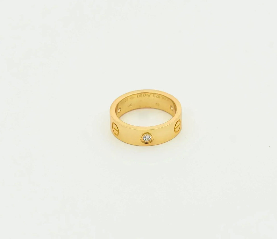[LUCKY LOVE]LOVE RING 5.5MM 3 DIAMONDS GOLD