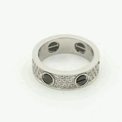 [LUCKY LOVE]LOVE RING 5.5MM DIAMONDS PAVED CERAMIC