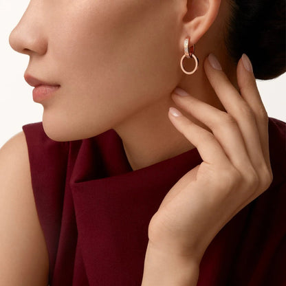 [LUCKY LOVE]LOVE 3.3MM DANGLE HALF DIAMOND EARRINGS