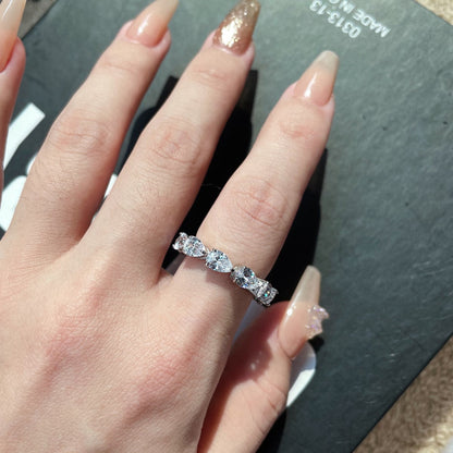 [LUCKY LOVE]Exquisite Pear Cut Tennis Ring