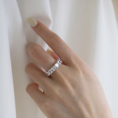 [LUCKY LOVE]Elegant Princess Cut Tennis Ring
