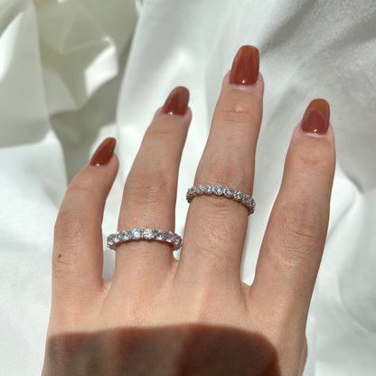 [LUCKY LOVE]Sparkling Round Cut Tennis Ring