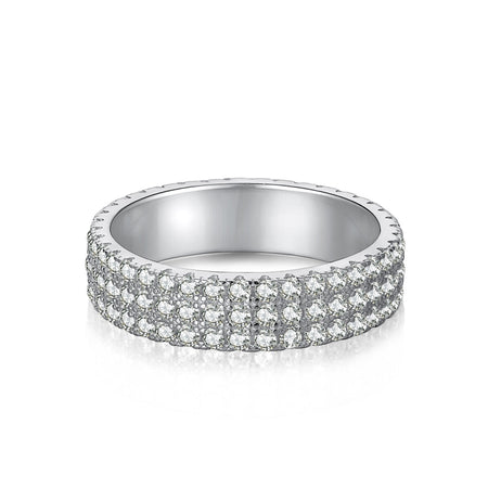 [LUCKY LOVE]Dainty Round Cut Tennis Ring