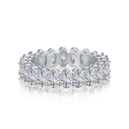 [LUCKY LOVE]Ornate Oval Cut Tennis Ring