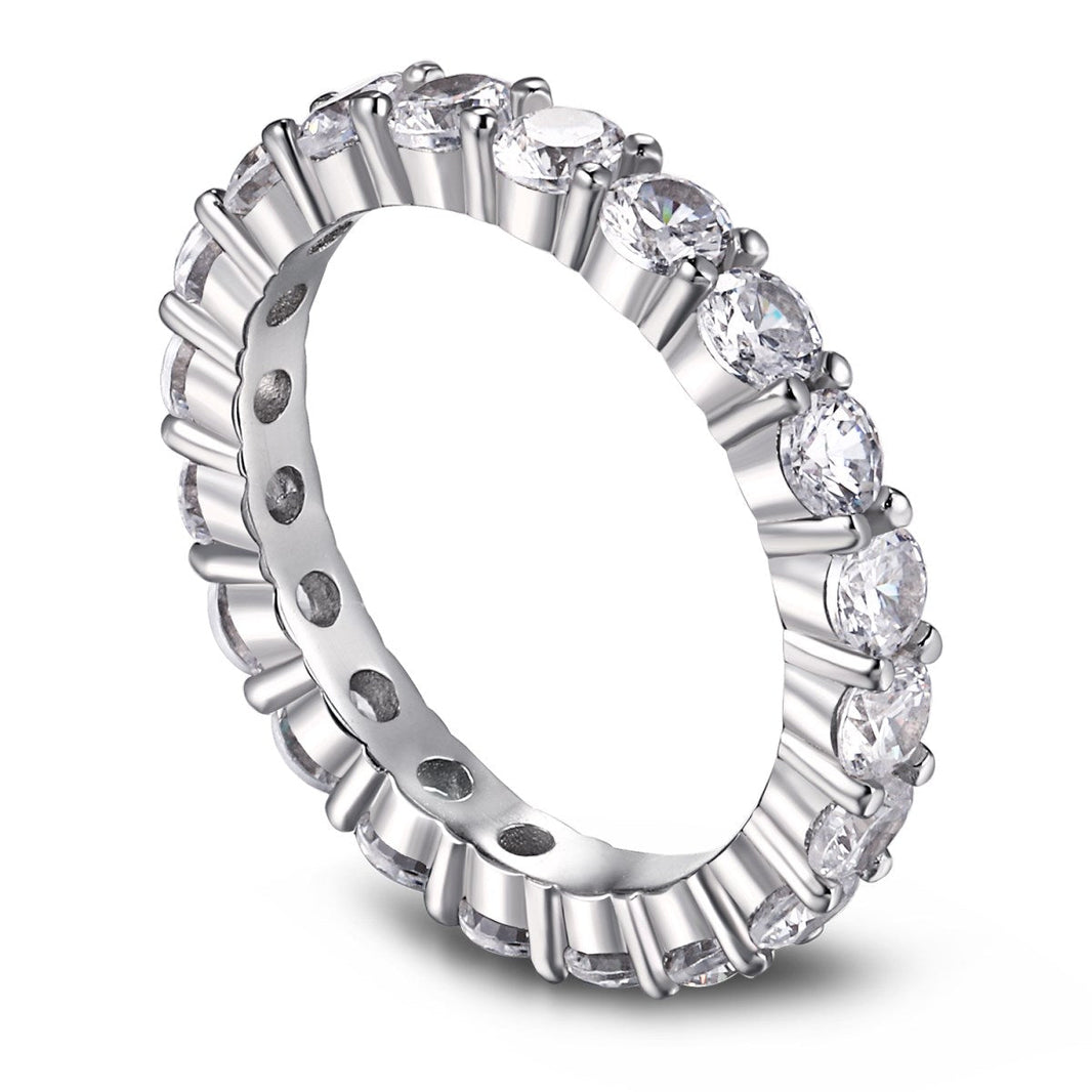 [LUCKY LOVE]Sparkling Round Cut Tennis Ring