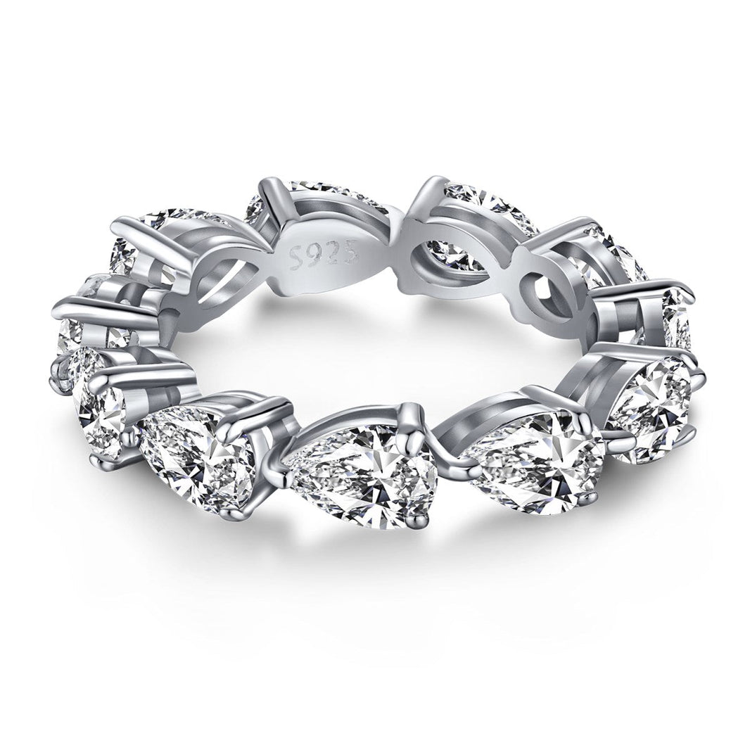 [LUCKY LOVE]Exquisite Pear Cut Tennis Ring