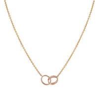 [LUCKY LOVE]LOVE NECKLACE DOUBLE RING PINK GOLD