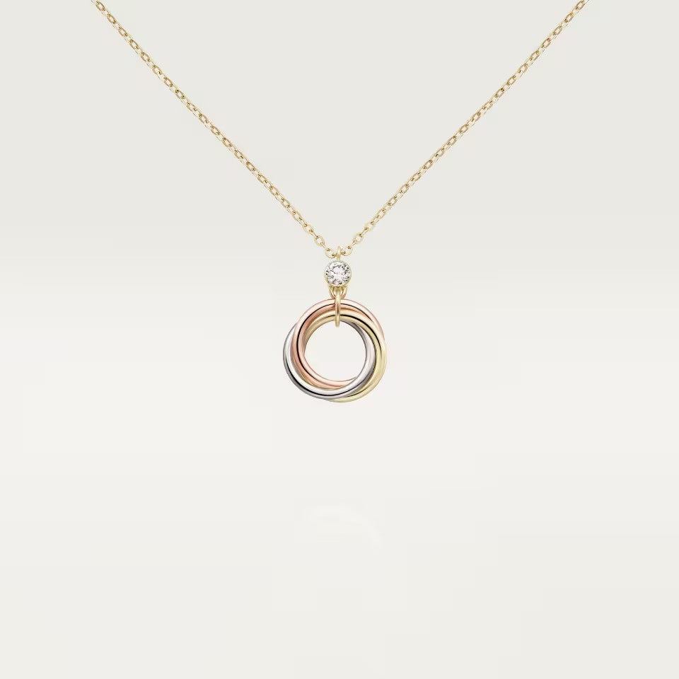 [LUCKY LOVE]TRINITY  NECKLACE 1 DIAMOND