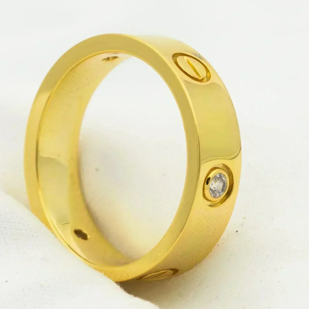 [LUCKY LOVE]LOVE RING 5.5MM 3 DIAMONDS GOLD