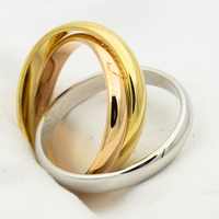 [LUCKY LOVE]TRINITY RING GOLD PINK GOLD SILVER