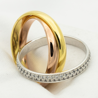 [LUCKY LOVE]TRINITY RING GOLD PINK GOLD SILVER DIAMONDS