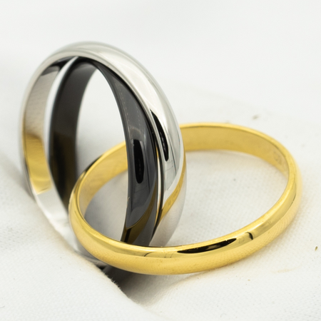 [LUCKY LOVE]TRINITY RING BLACK GOLD SILVER