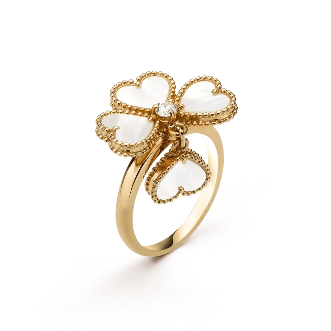 [LUCKY LOVE]SWEET CLOVER WHITE MOP RING