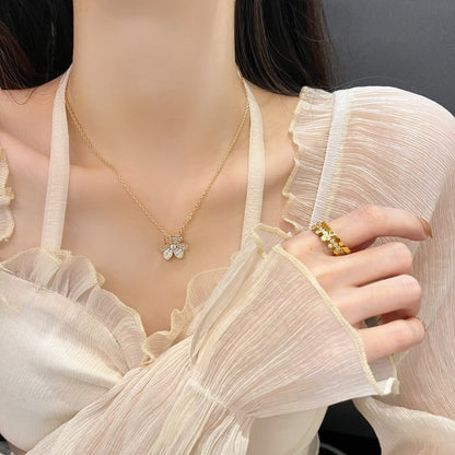 [LUCKY LOVE]FLOWER DIAMOND NECKLACE