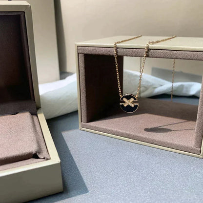 [LUCKY LOVE]JEUX DE ROSE GOLD DIAMOND NECKLACE