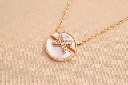 [LUCKY LOVE]JEUX DE ROSE GOLD DIAMOND NECKLACE
