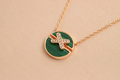 [LUCKY LOVE]JEUX DE PINK GOLD DIAMOND NECKLACE