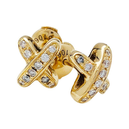 [LUCKY LOVE]JEUX DE GOLD DIAMOND EARRINGS