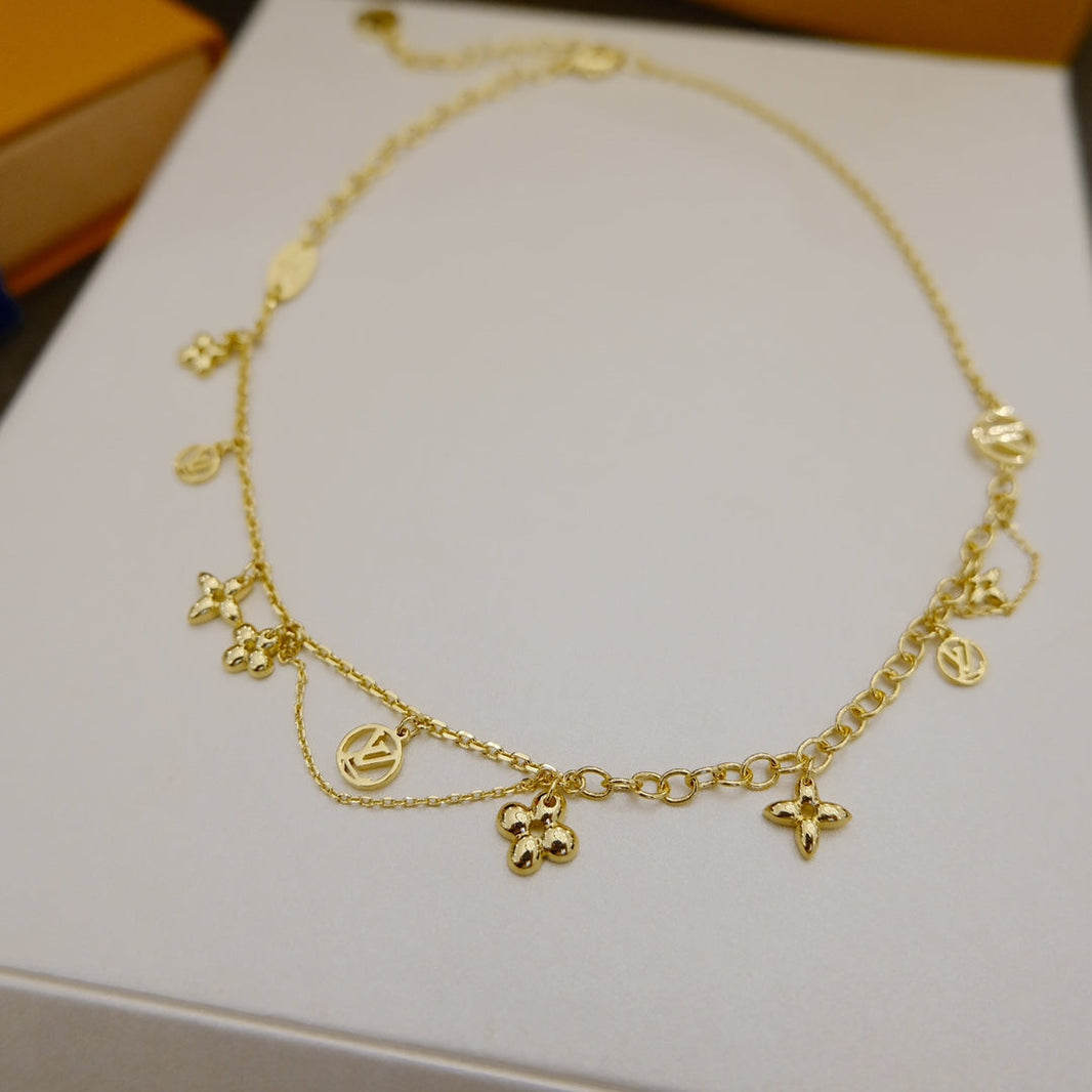 [LUCKY LOVE]BLOOMING SUPPLE NECKLACE BRASS