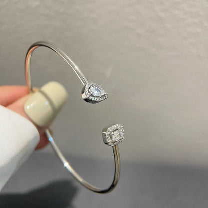 [LUCKY LOVE]JONC FLEX MY TWIN TOI & MOI SILVER DIAMOND BRACELET