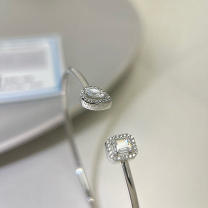 [LUCKY LOVE]JONC FLEX MY TWIN TOI & MOI SILVER DIAMOND BRACELET