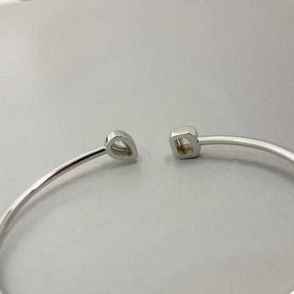 [LUCKY LOVE]JONC FLEX MY TWIN TOI & MOI SILVER DIAMOND BRACELET