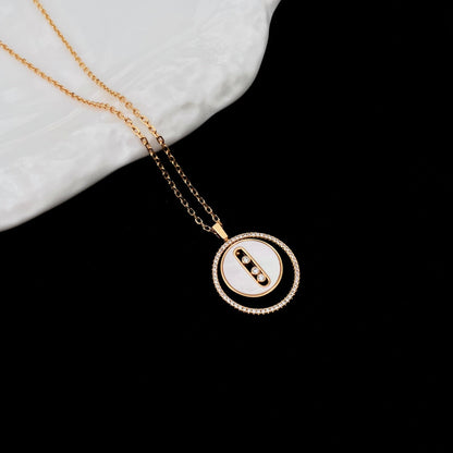 [LUCKY LOVE]LUCKY MOVE MM NACRE BLANCHE DIAMOND NECKLACE